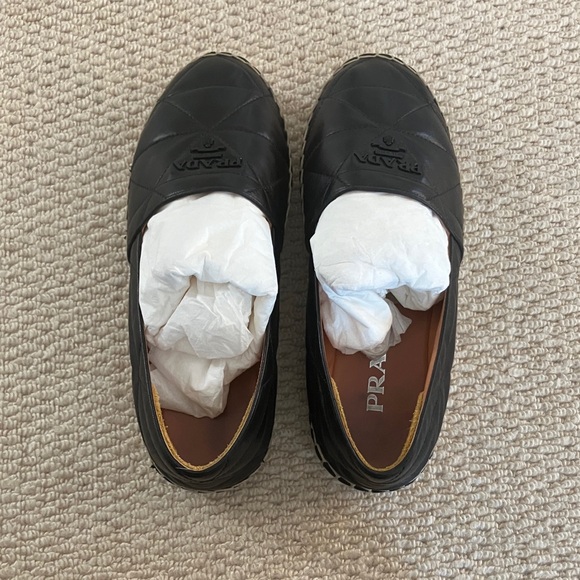 Prada Women’s Quilted Black Slip-On Loafers - Picture 1 of 6